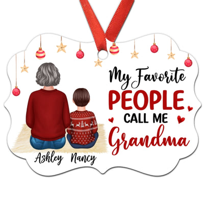My Favorite People Call Me Grandma Personalized Christmas Ornament