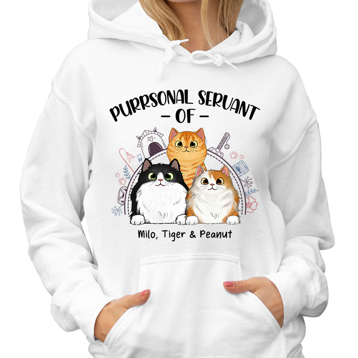 Purrsonal Servant Of Cats Sketch Things Personalized Shirt