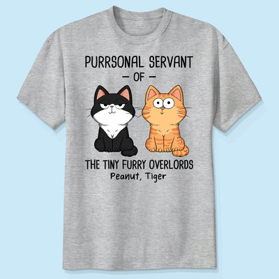 Purrsonal Servant Of Fluffy Cats Funny Expressions Personalized Shirt