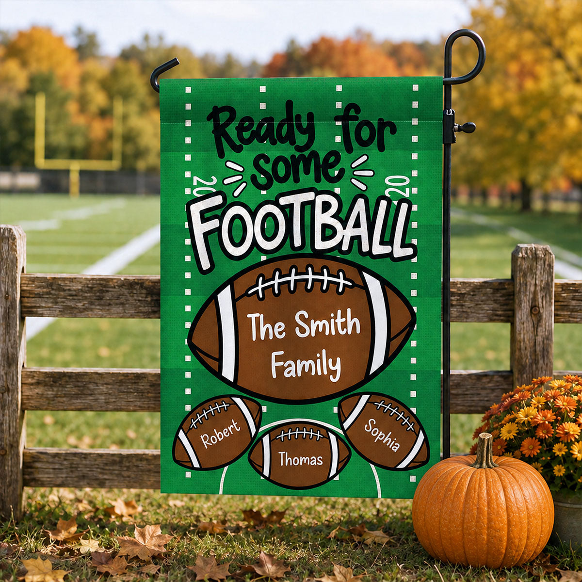 Family Ready For Some Football - Personalized Garden Flag - Football Season Decor For Family