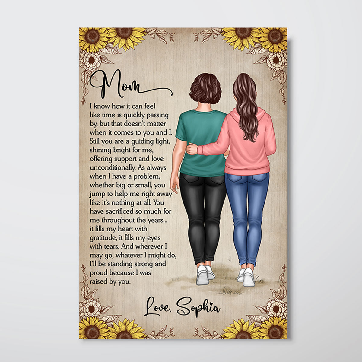 To My Mom From Daughter Mother‘s Day Gift Personalized Vertical Poster