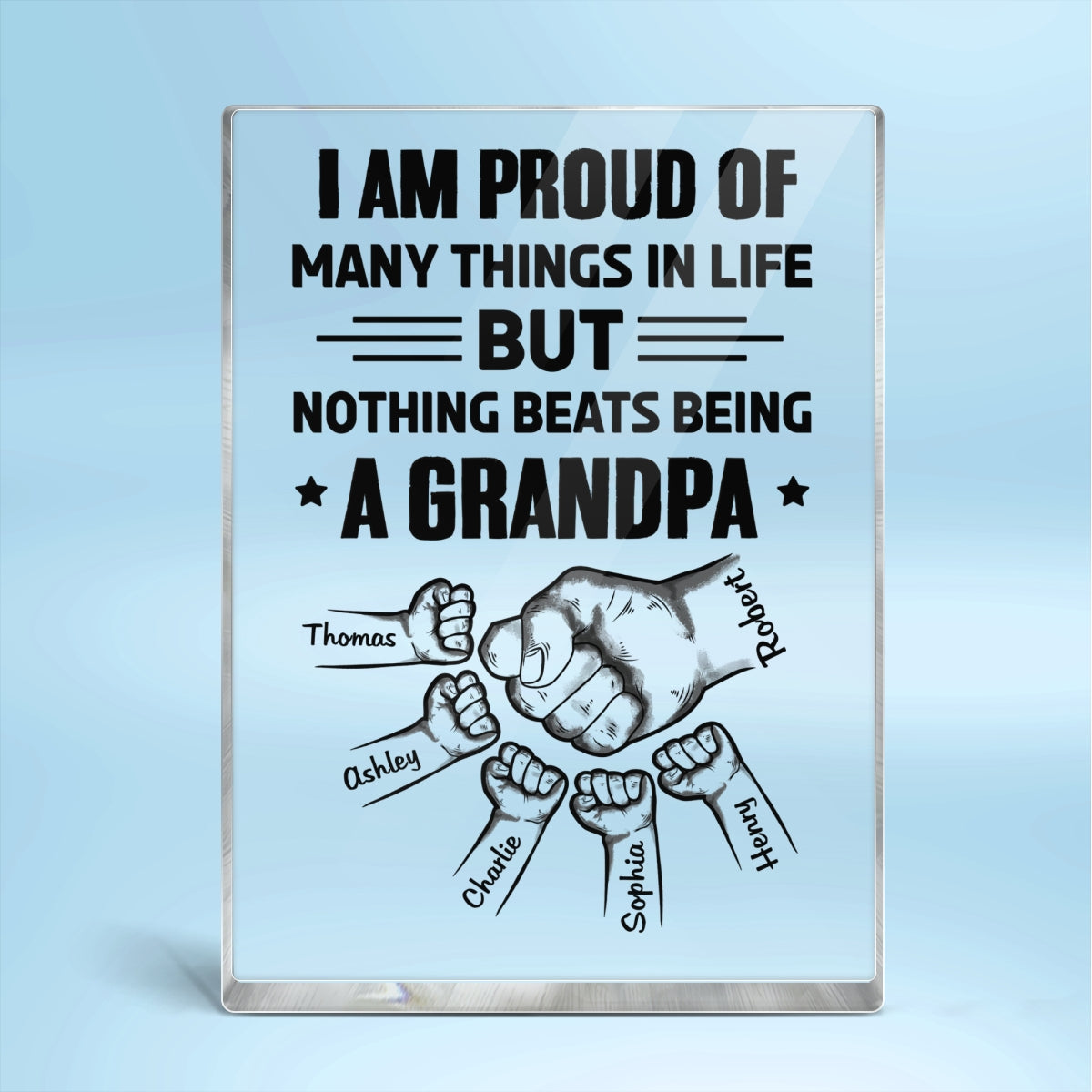 Nothing Beats Being A Grandpa Personalized Rectangle Acrylic Block Plaque