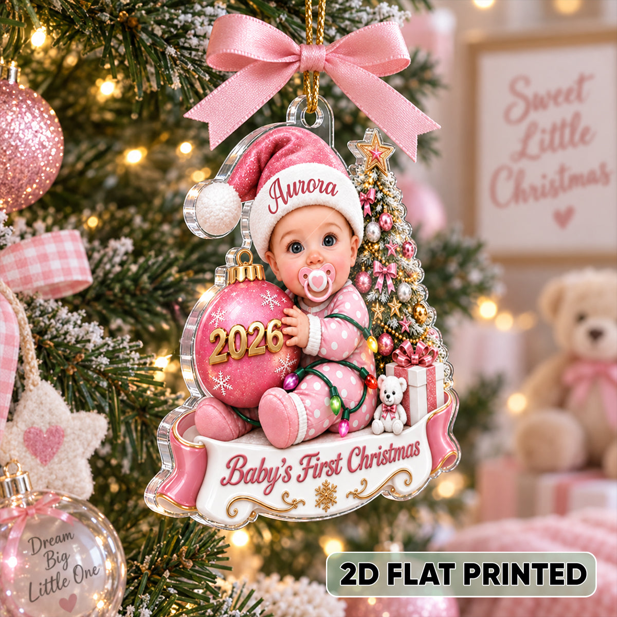 Custom Baby First Christmas - Personalized Acrylic Ornament - Christmas Gift for New Mom, New Dad, First Christmas Keepsake, Newborn Baby Gift