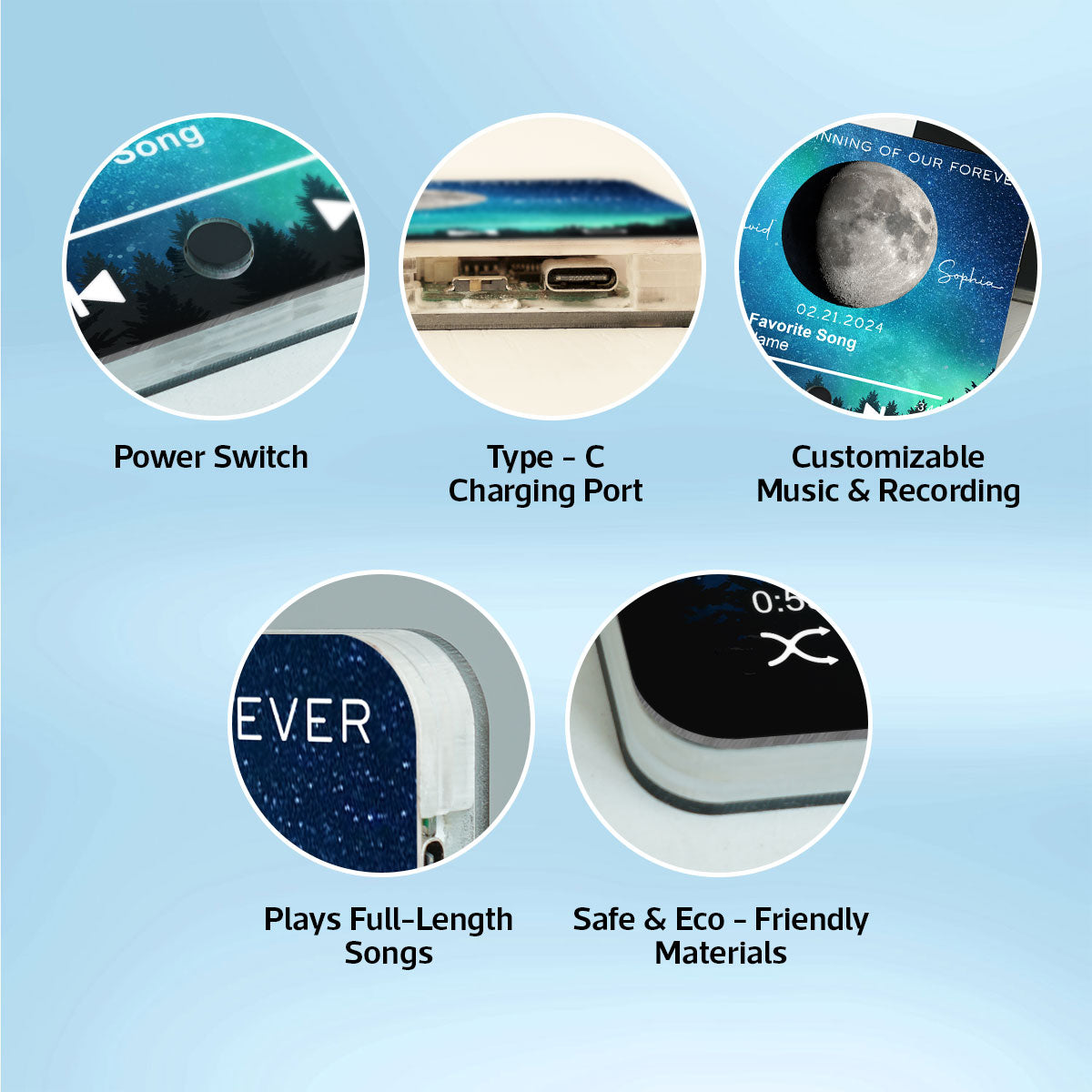 Our Moon Couple Gift Moon Phase Art Wedding Anniversary Gift For Him Gift For Her Personalized Music Fridge Magnet