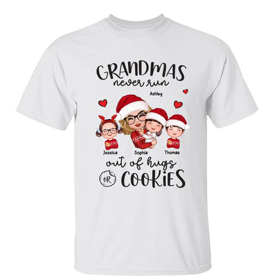 Grandma Never Run Out Of Hugs And Cookies Personalized Christmas Sweatshirt Hoodie