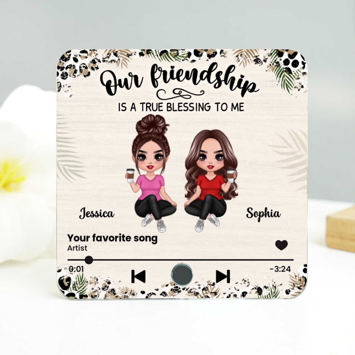 Our Friendship Is A True Blessing Besties Song Personalized Music Fridge Magnet