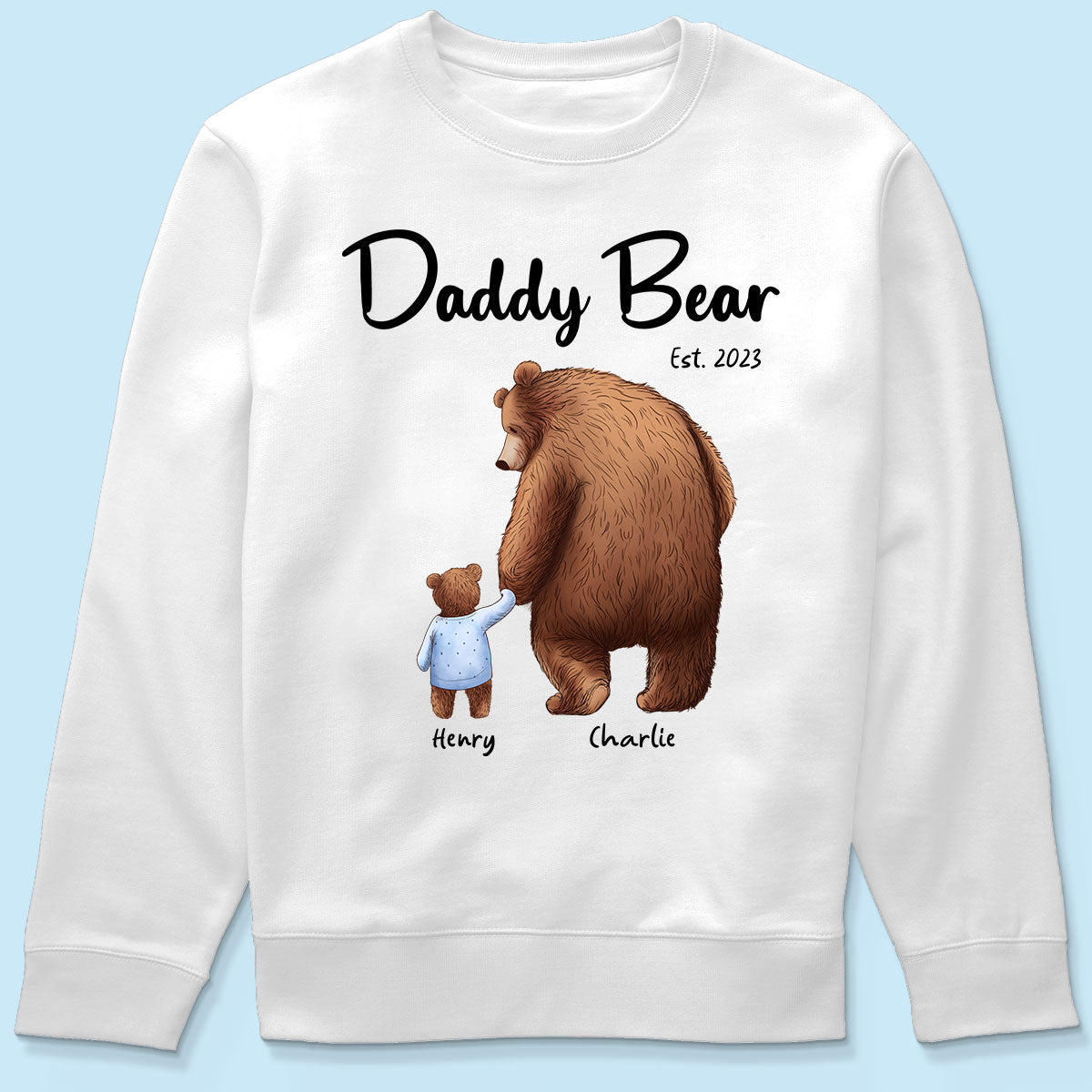 Daddy Bear Est. Papa Bear Father‘s Day Gift For Husband Dad Grandpa Personalized Shirt