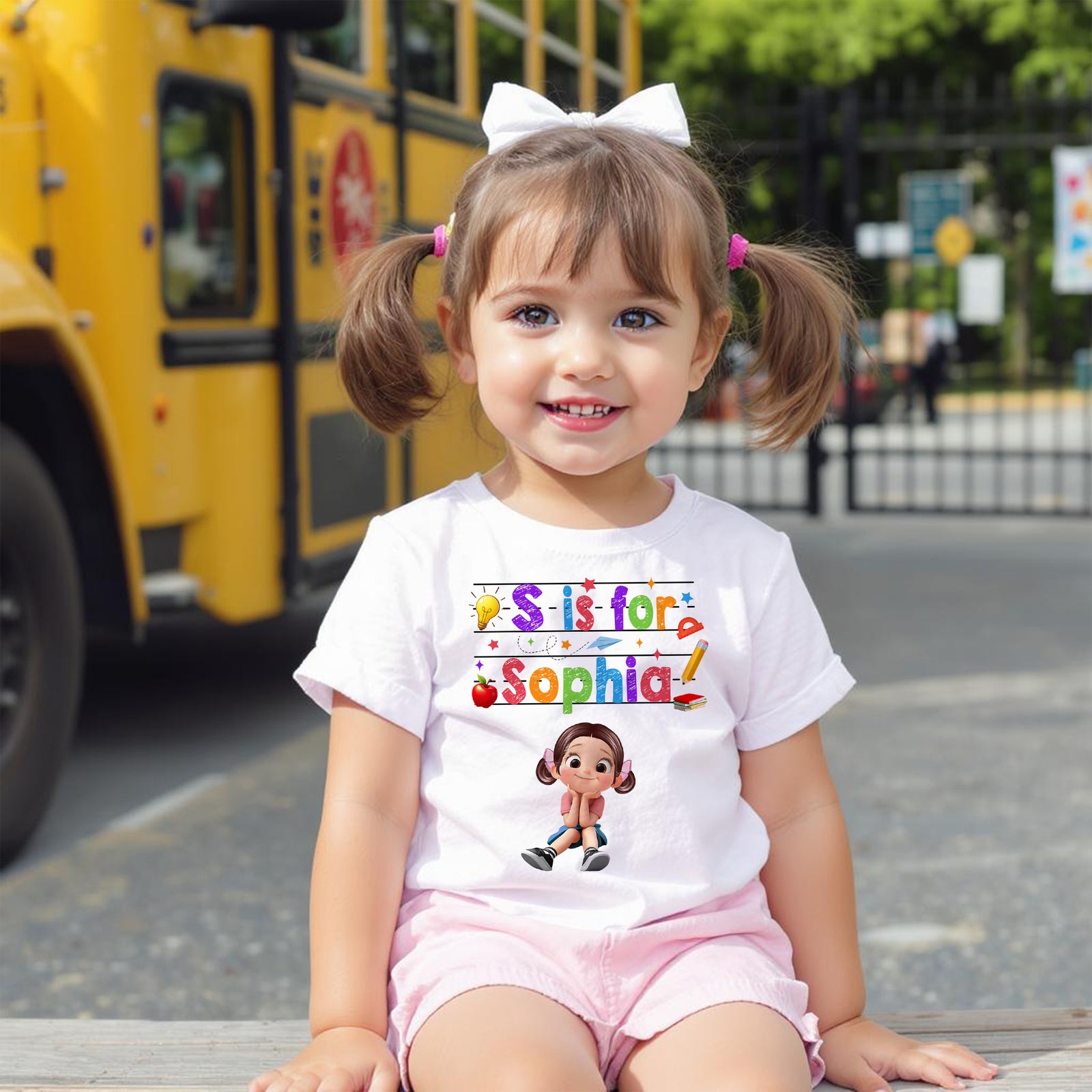 Custom Name  Back To School Kids Shirt, Personalized Alphabet Kids Shirt