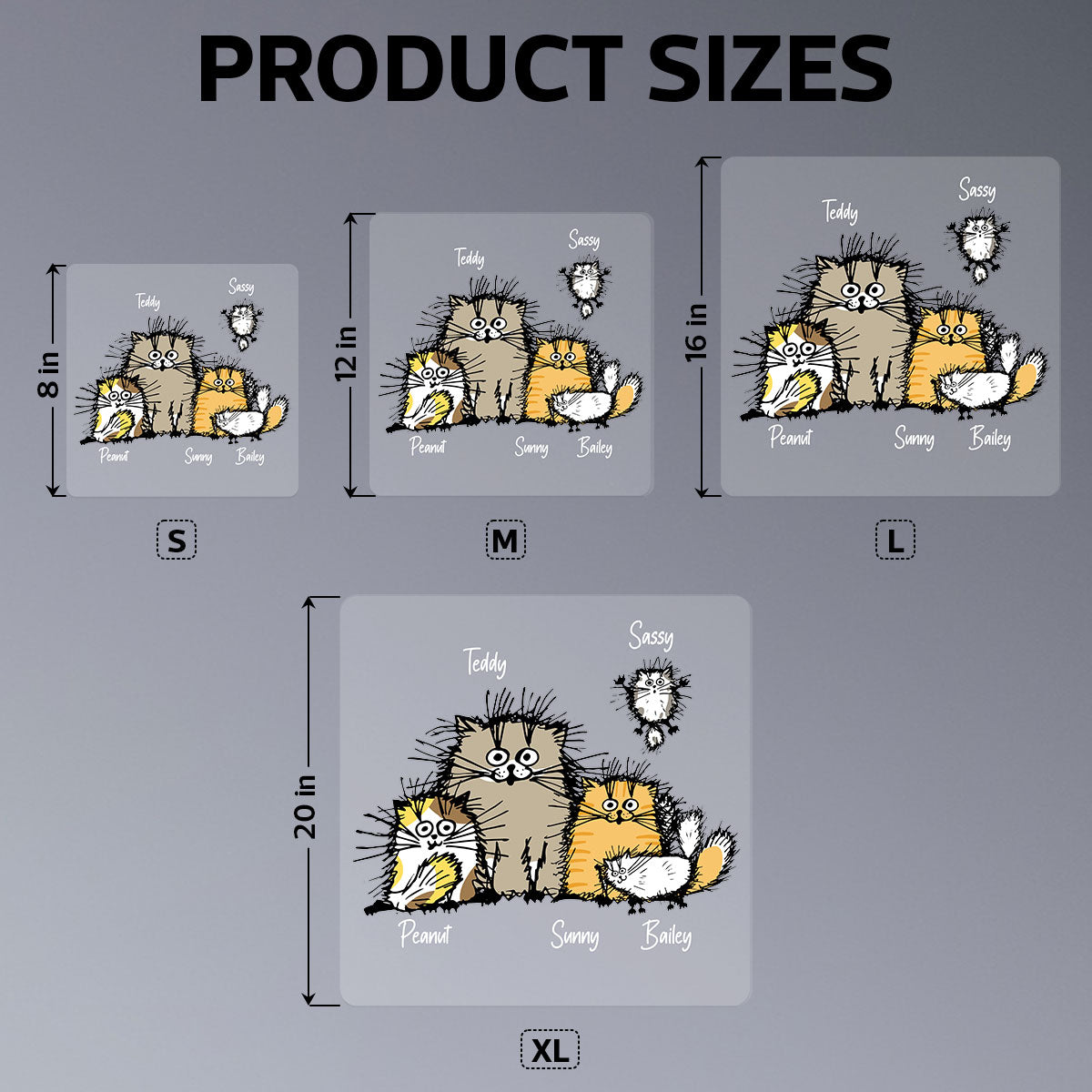 Cute Funny Cats Personalized Decal, Gift For Cat Lovers