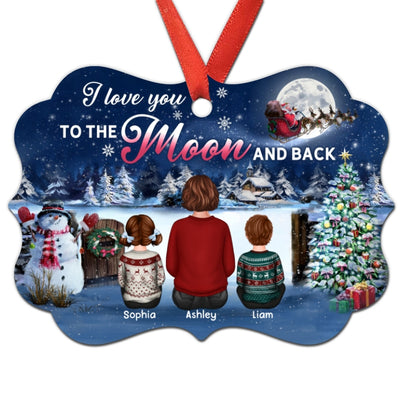 Christmas Gate Grandma Grandkids To The Moon Personalized Christmas Ornament