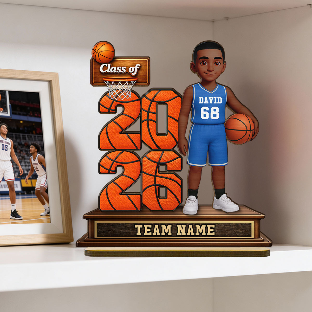 Basketball Senior Class Of 2026 2027 - Personalized 2-Layered Wooden Plaque - Graduation Gift For Son, Daughter