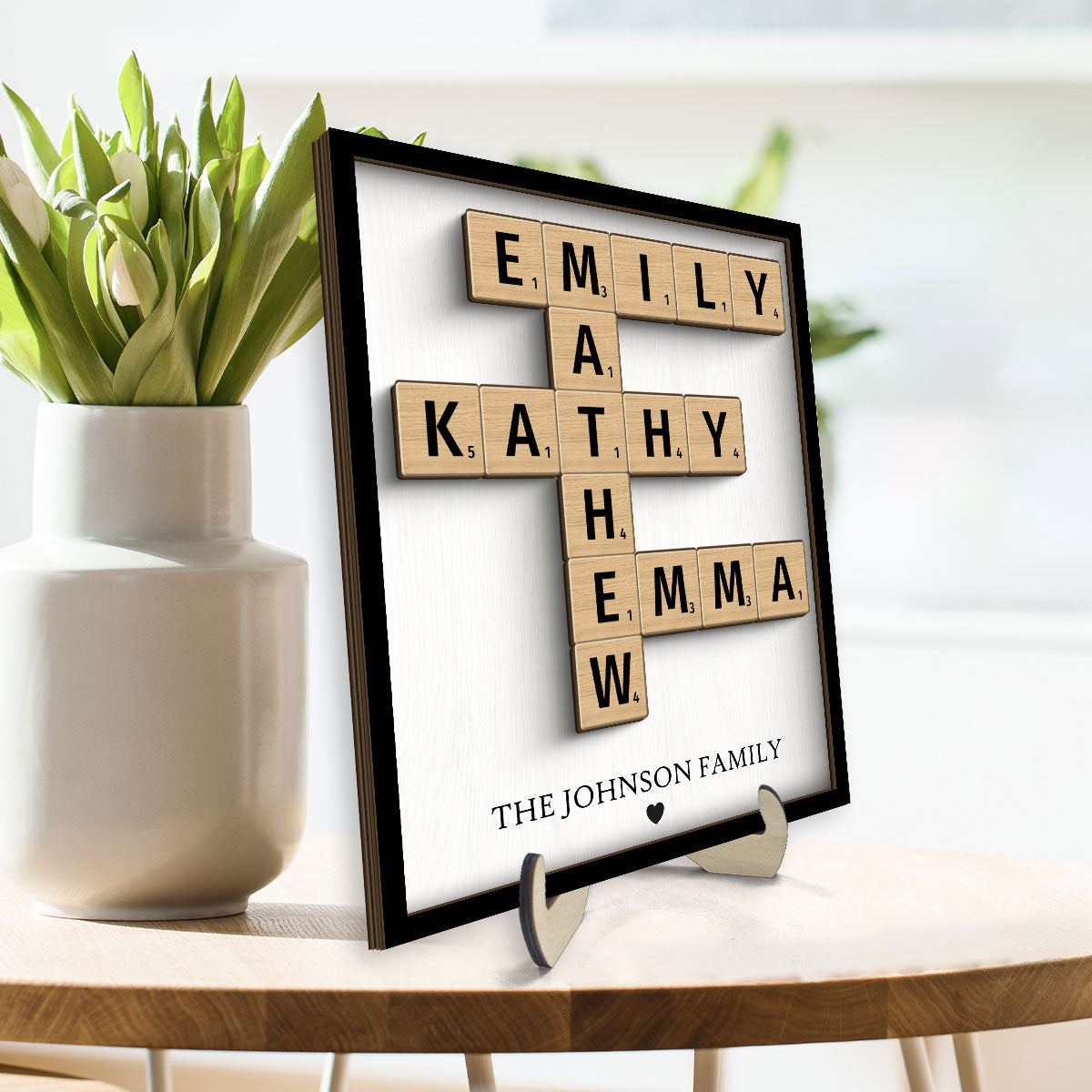 Unique Home Decor Gift For Family Friends Make Your Own Crossword Personalized 2-Layer Wooden Plaque