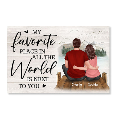 Favorite Place In All The World Lake View Couple Personalized Poster
