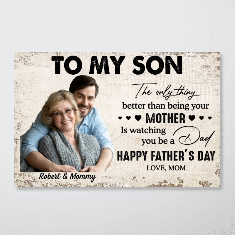 To My Son From Mom Photo Inserted Personalized Poster, Gift For Son