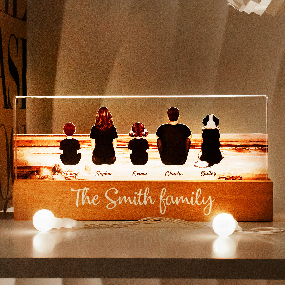 Together Forever Family – Personalized Acrylic Block LED Night Light – Heartfelt Home Decor Gift