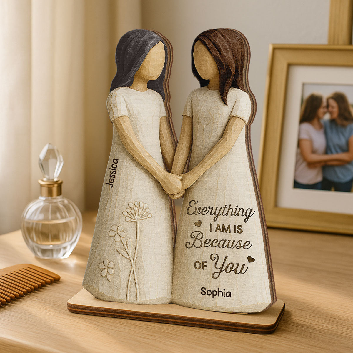 Always Need You Daughter & Mother 3D Effect Personalized Standing Wooden Plaque, Gift for Mom from Daughter