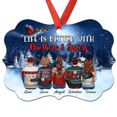Christmas Night Brothers Sisters Personalized Christmas Ornament