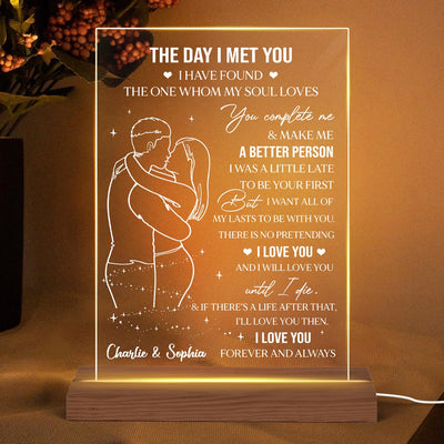 Couple Outline No Returns Or Refunds Personalized LED Night Light, Acrylic LED Lamp