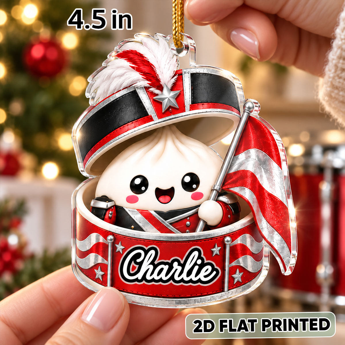 Custom Marching Band Dumpling Squishy Style - Personalized Acrylic Ornament - Christmas Gift for Son, Daughter, Grandkids