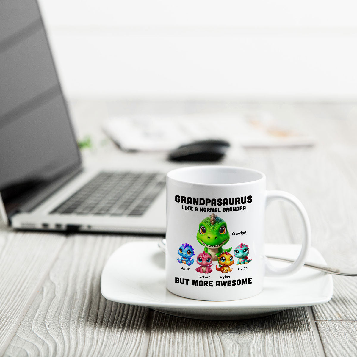 Daddysaurus Grandpasaurus 3D Dinosaurs Personalized Mug