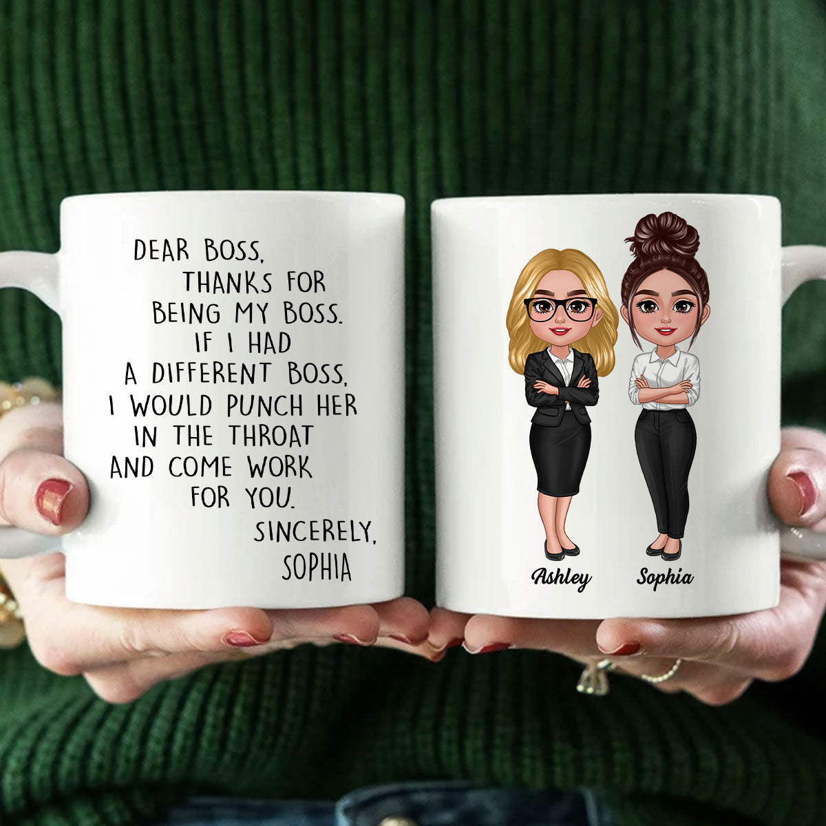 Dear Boss Personalized Mug, Funny Christmas Gift For Boss