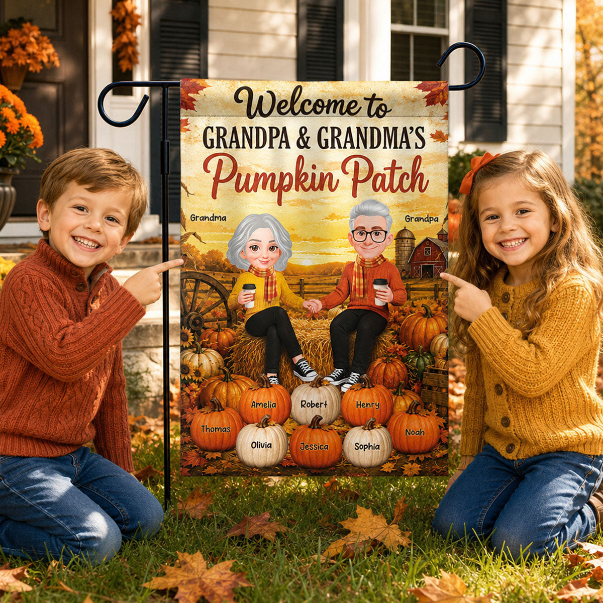 Trending Fall Season Cozy Warm Farmhouse Style - Personalized Garden Flag - Fall Decoration