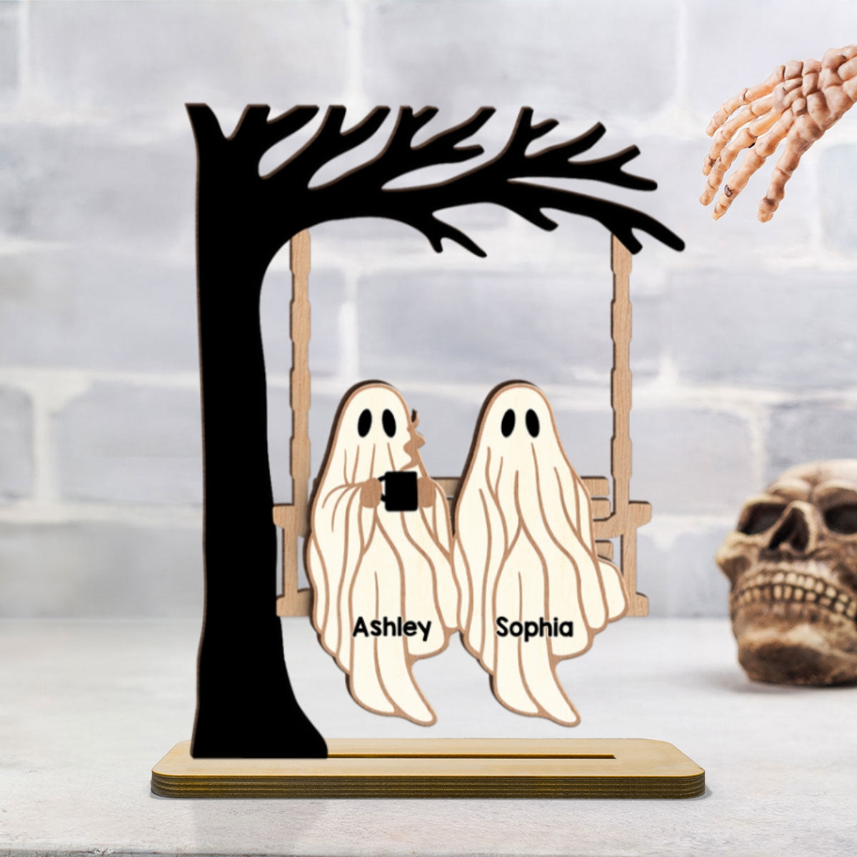 Ghost Friends We're Friends Until We Die Personalized Standing Wooden Plaque