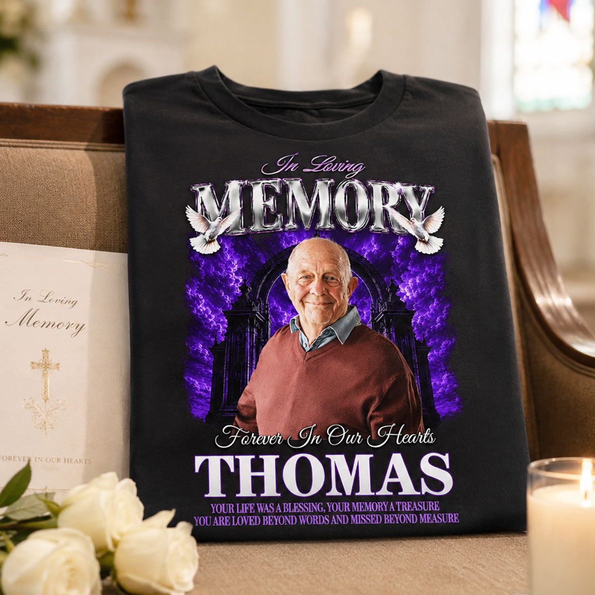 In Loving Memory Custom Photo - Personalized Shirt - Memorial Gift, Sympathy Gift, Celebration of Life