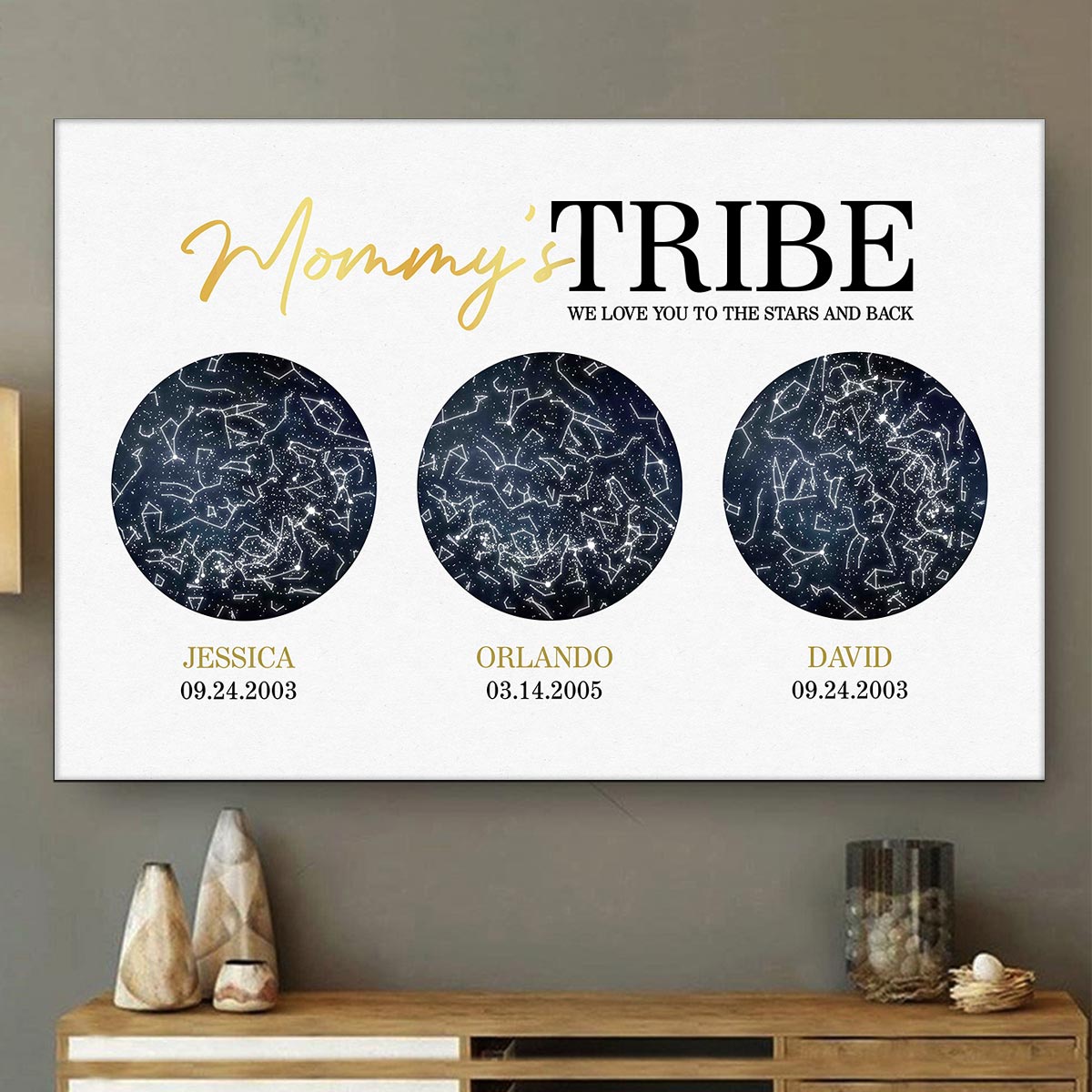 The Night Your Children Were Born Custom Star Map Personalized Poster, Perfect Gift Birthday Gift For Mom