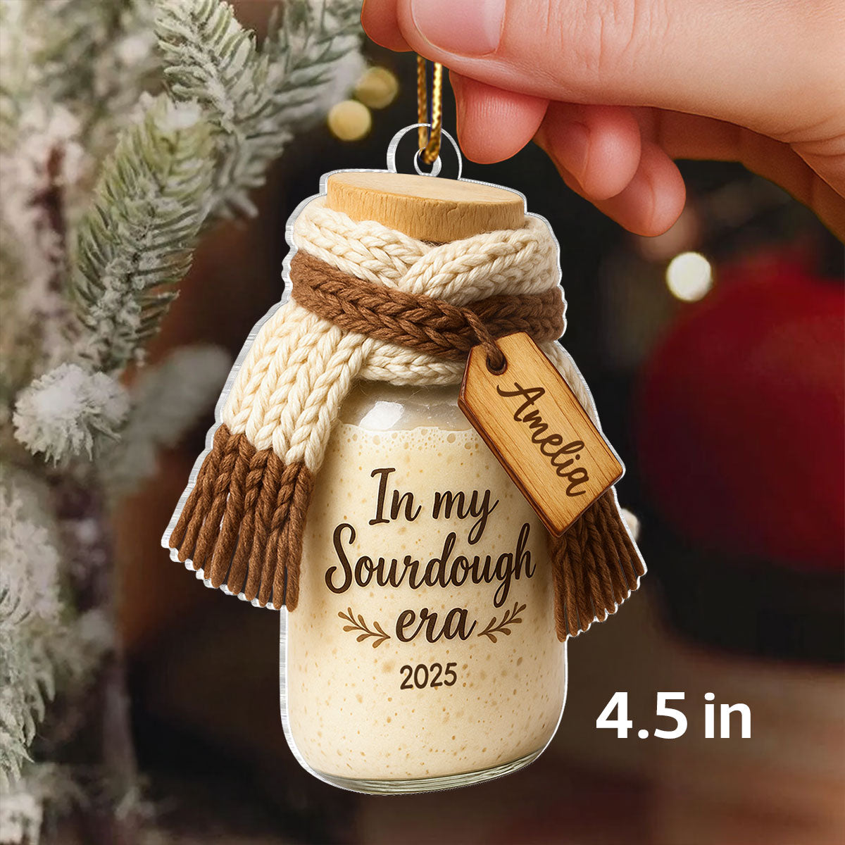 In My Sourdough Era - Personalized Acrylic Ornament - Christmas Gift for Bakers & Bread Lovers