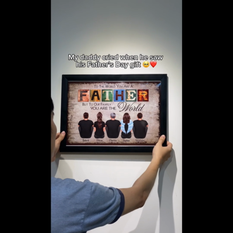 To The World You Are A Father Gift For Dad Personalized Horizontal Poster