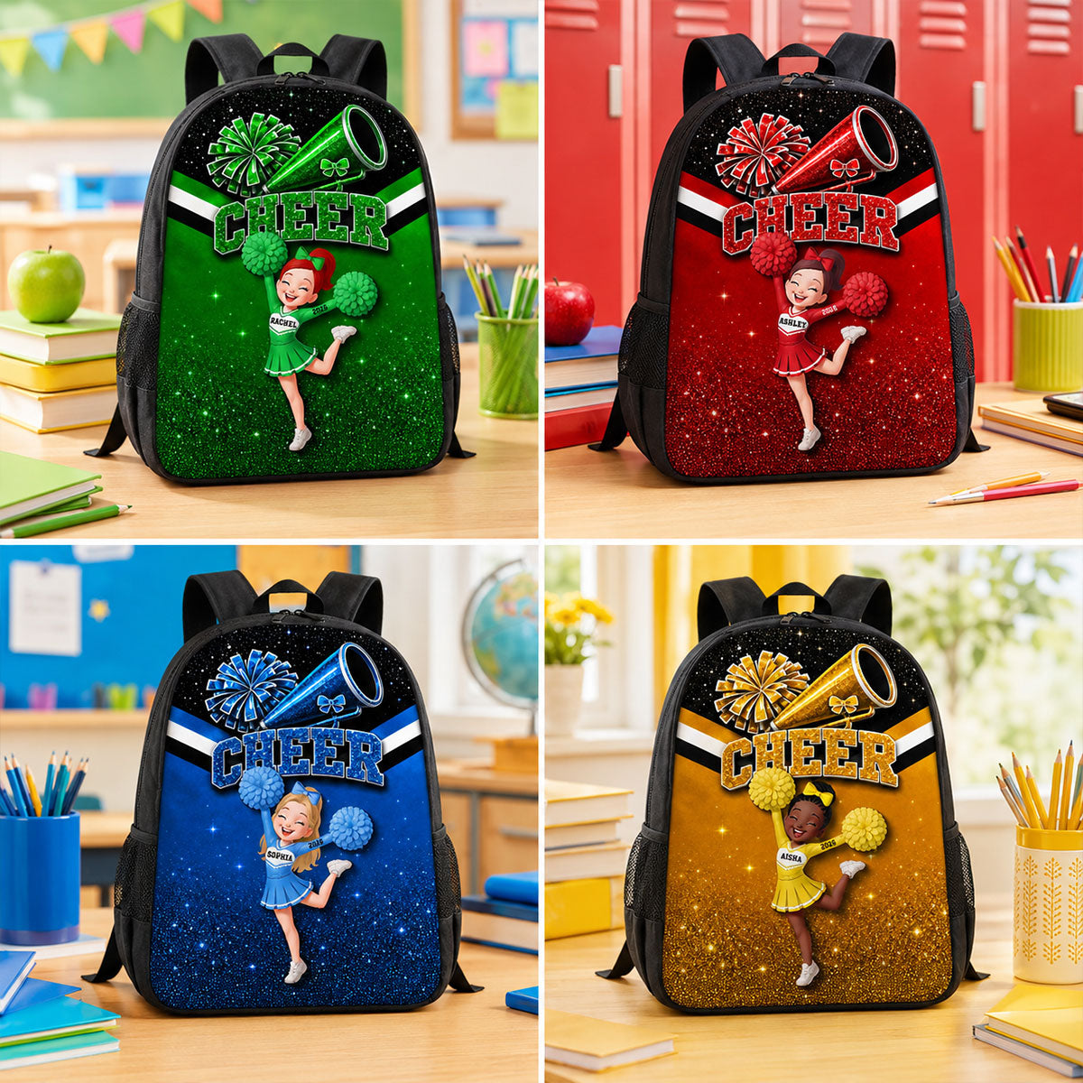 Cheerleader Girl - Personalized Backpack - Back To School Gift For Cheerleading Team Girls, Daughters, Granddaughters
