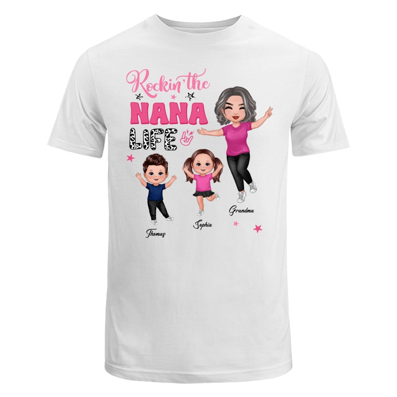 Rockin‘ Grandma Life Pink Leopard Happy Doll Personalized Shirt