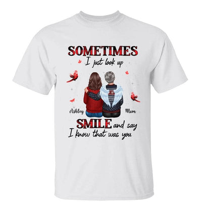 Sometimes I Just Look Up Family Sitting Memorial Cardinal Personalized Shirt