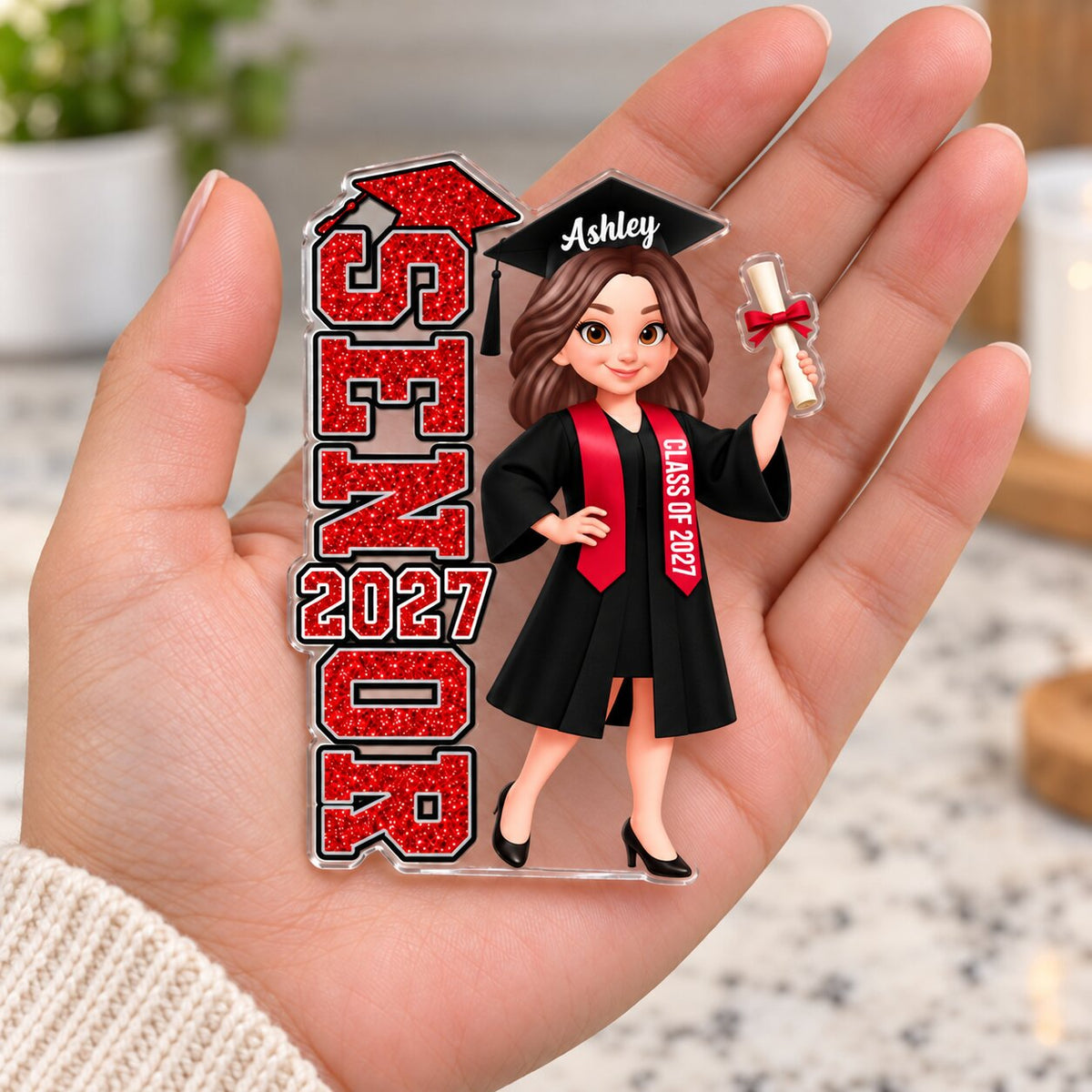 Trending Senior 2026 2027 - Personalized Acrylic Fridge Magnet - Christmas Gift For Seniors, Daughter, Son, Granddaughters, Grandsons
