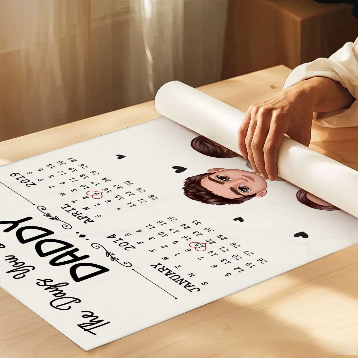 The Days You Became Our Dad Man & Doll Kids Personalized Poster, Gift For Dad