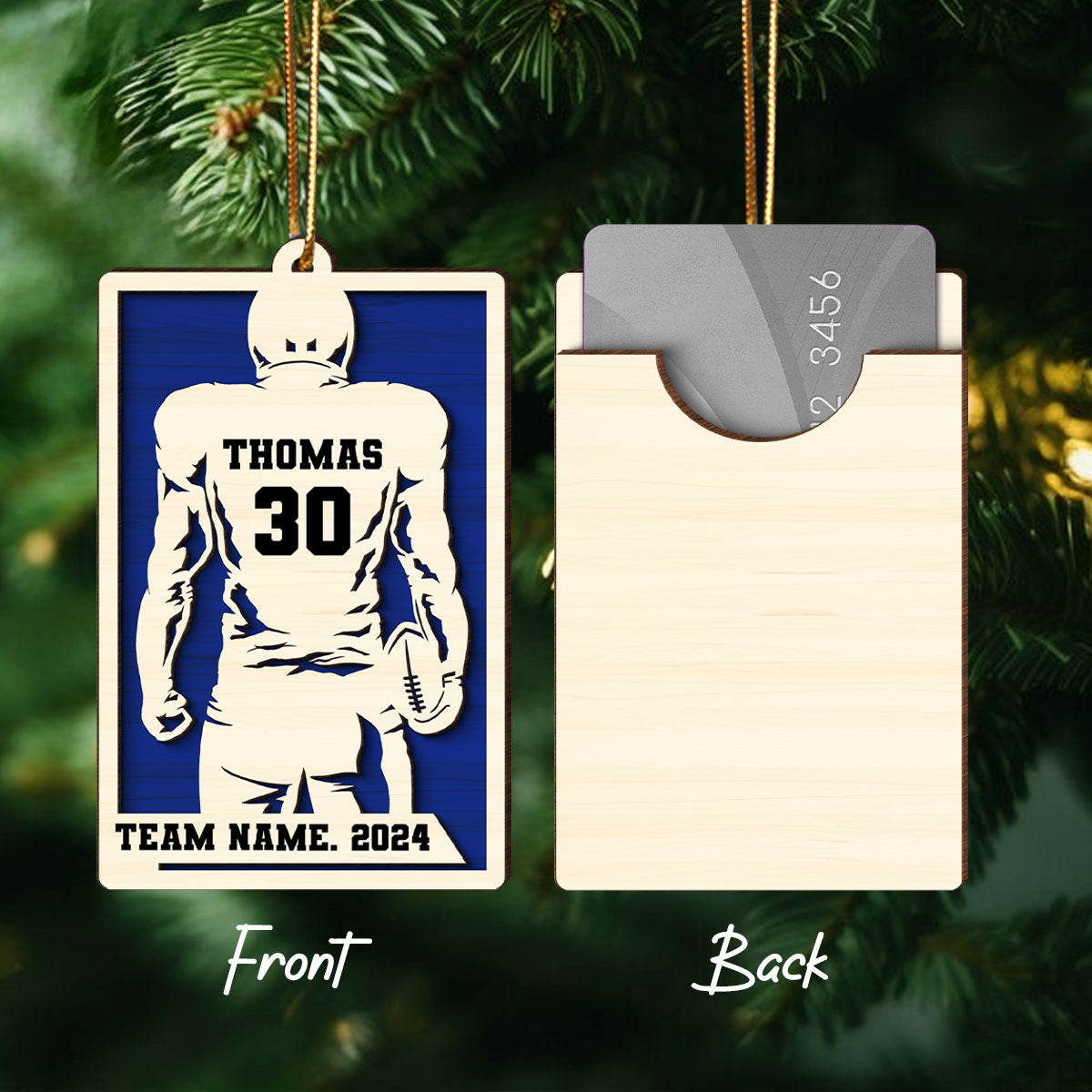 Personalized Football Money Gift Card Holder Ornament, Unique Gift For Football Player, Football Lover, Teenage Son, Grandson, Nephew, Husband, Boy Friend