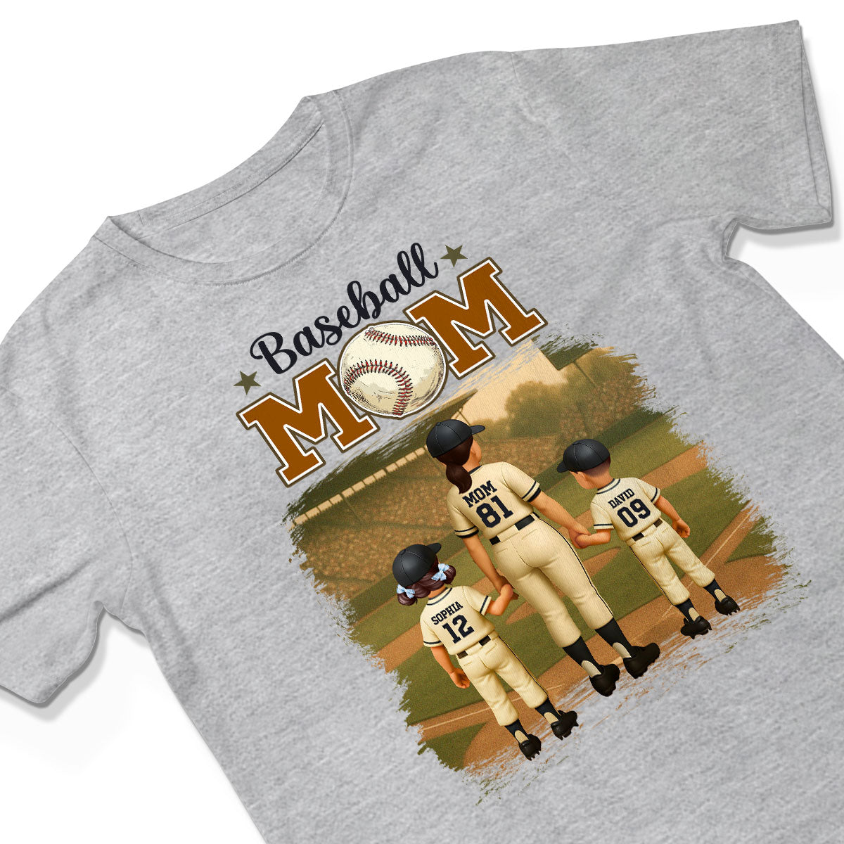 Retro Vintage Baseball Mom Personalized Shirt