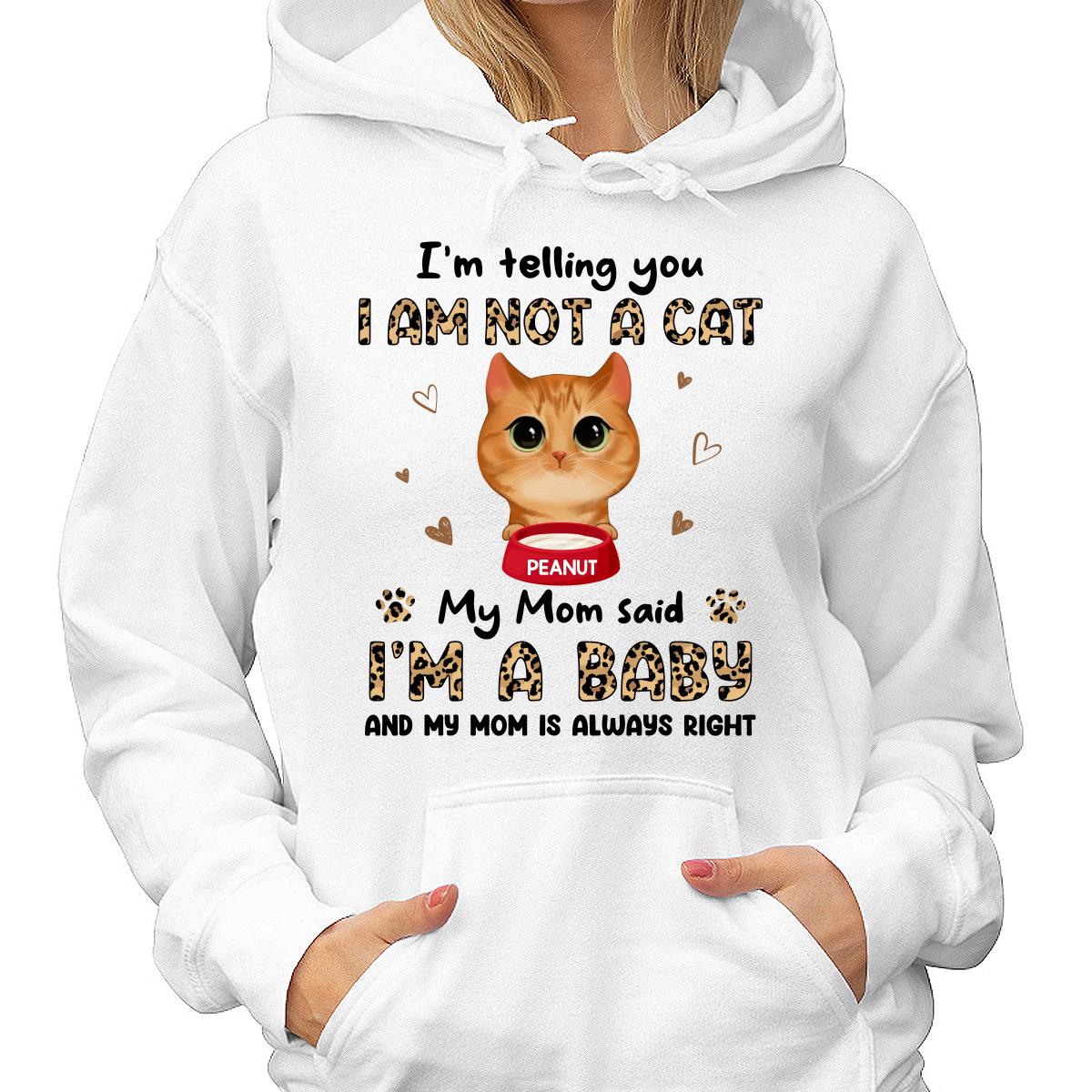 Leopard Peeking Watercolor Cute Cats My Mom Said I‘m A Baby Personalized Shirt
