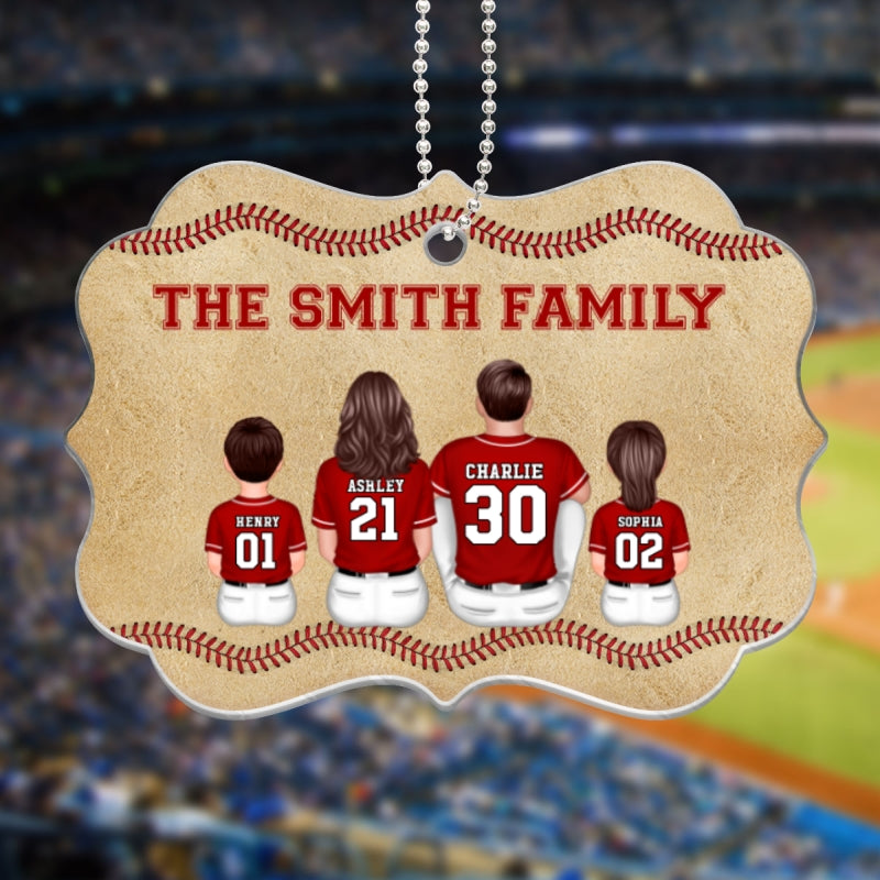 Vintage Baseball Family Sitting Personalized Acrylic Ornament