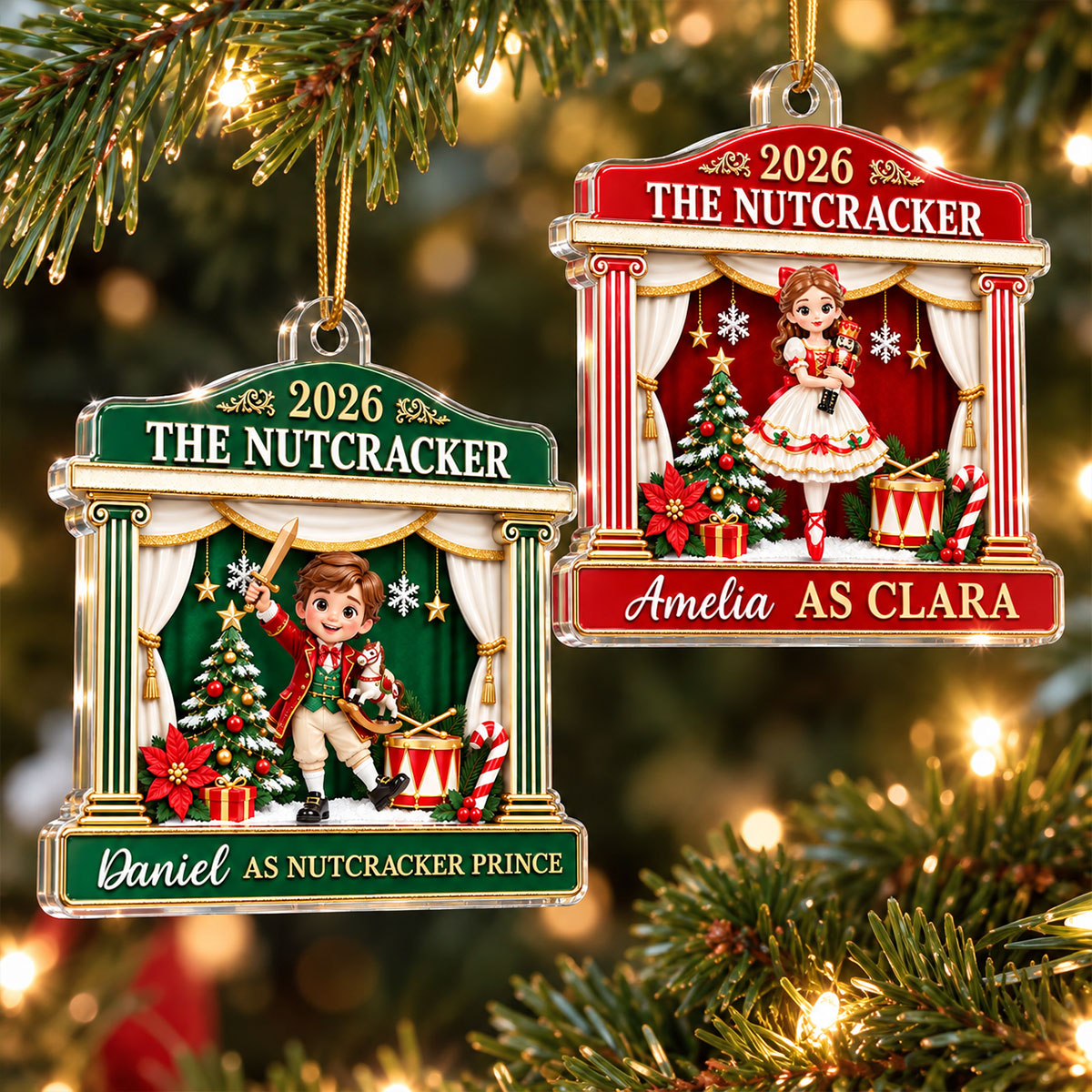 The Nutcracker Custom Name And Character - Personalized Acrylic Ornament - Christmas Gift For Ballet Dancers, Girls, Boys