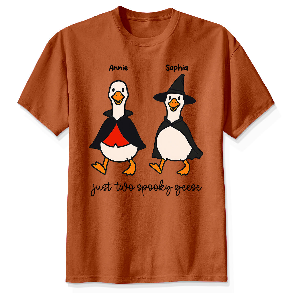 Halloween Funny Cute Spooky Goose Besties Personalized Shirt, Group Shirt For Besties