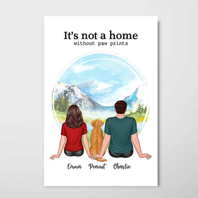 It‘s Not Home Without Paw Prints Gift For Dog Lover Cat Lover Personalized Vertical Poster
