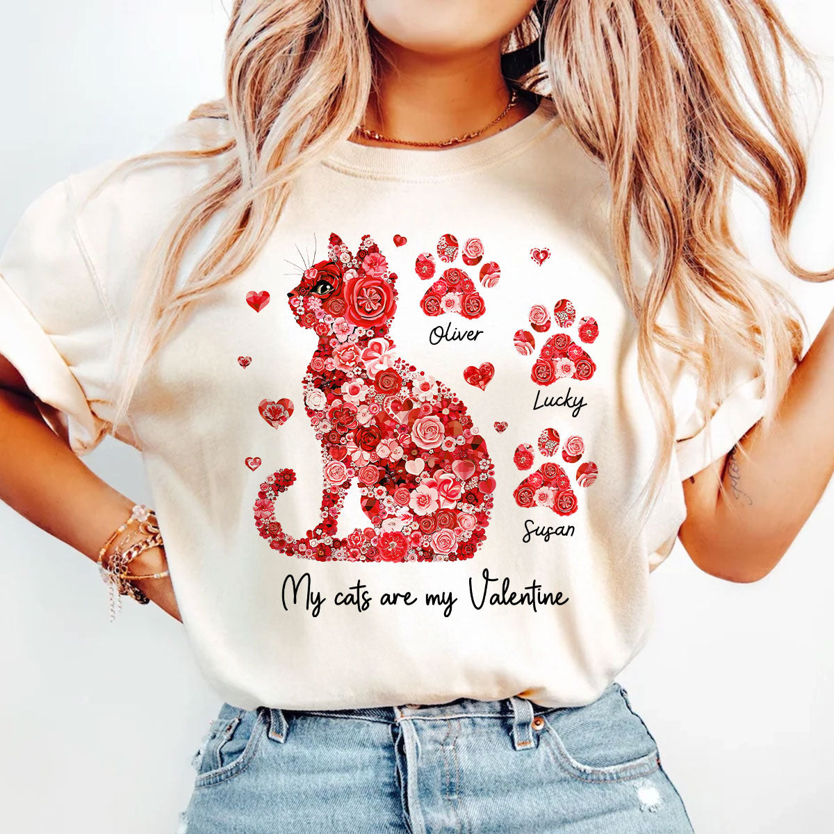 Cat Flower My Cat Is My  Personalized Shirt, Gift for Cat Moms