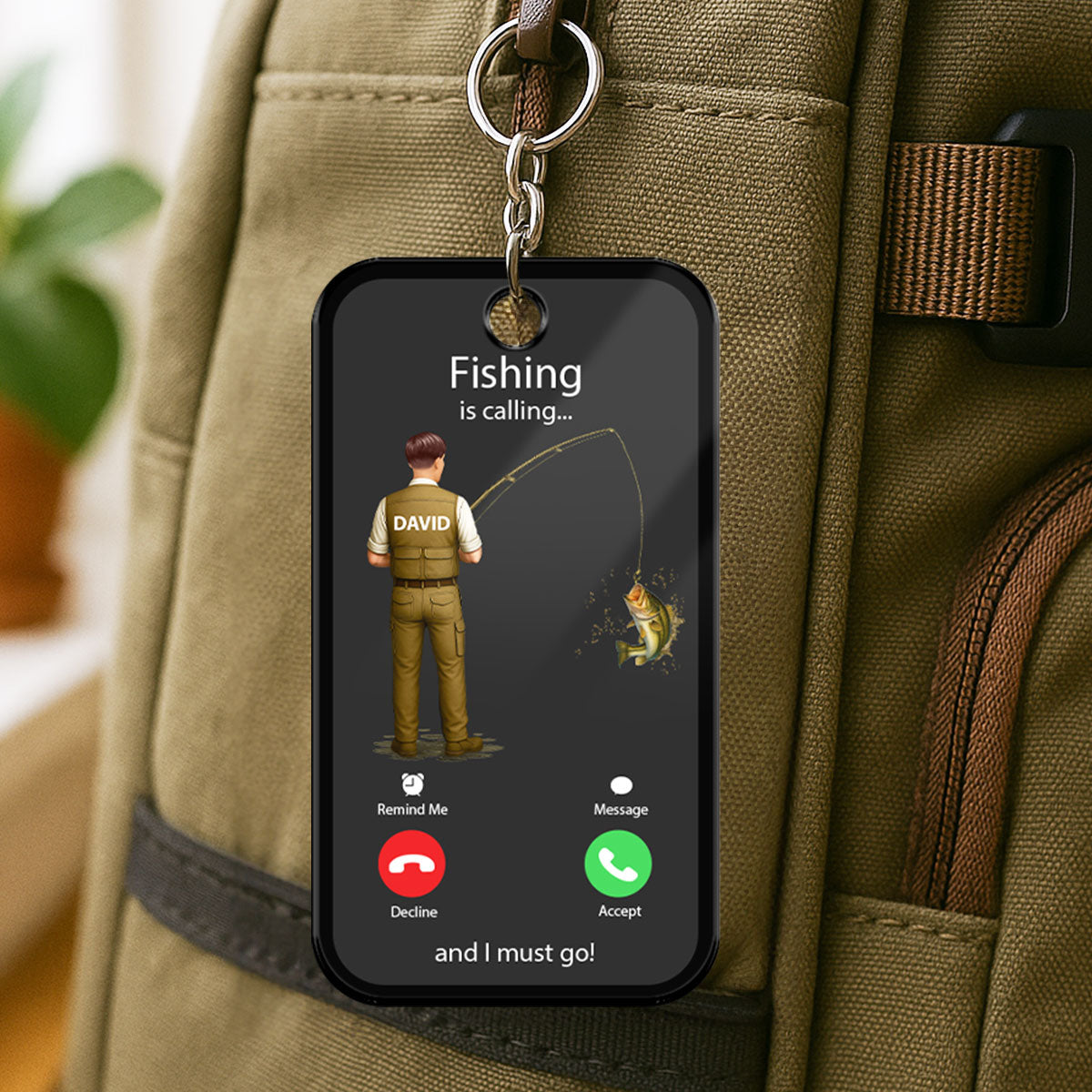 Fishing Calling Personalized Acrylic Keychain, Funny gift for Fisherman