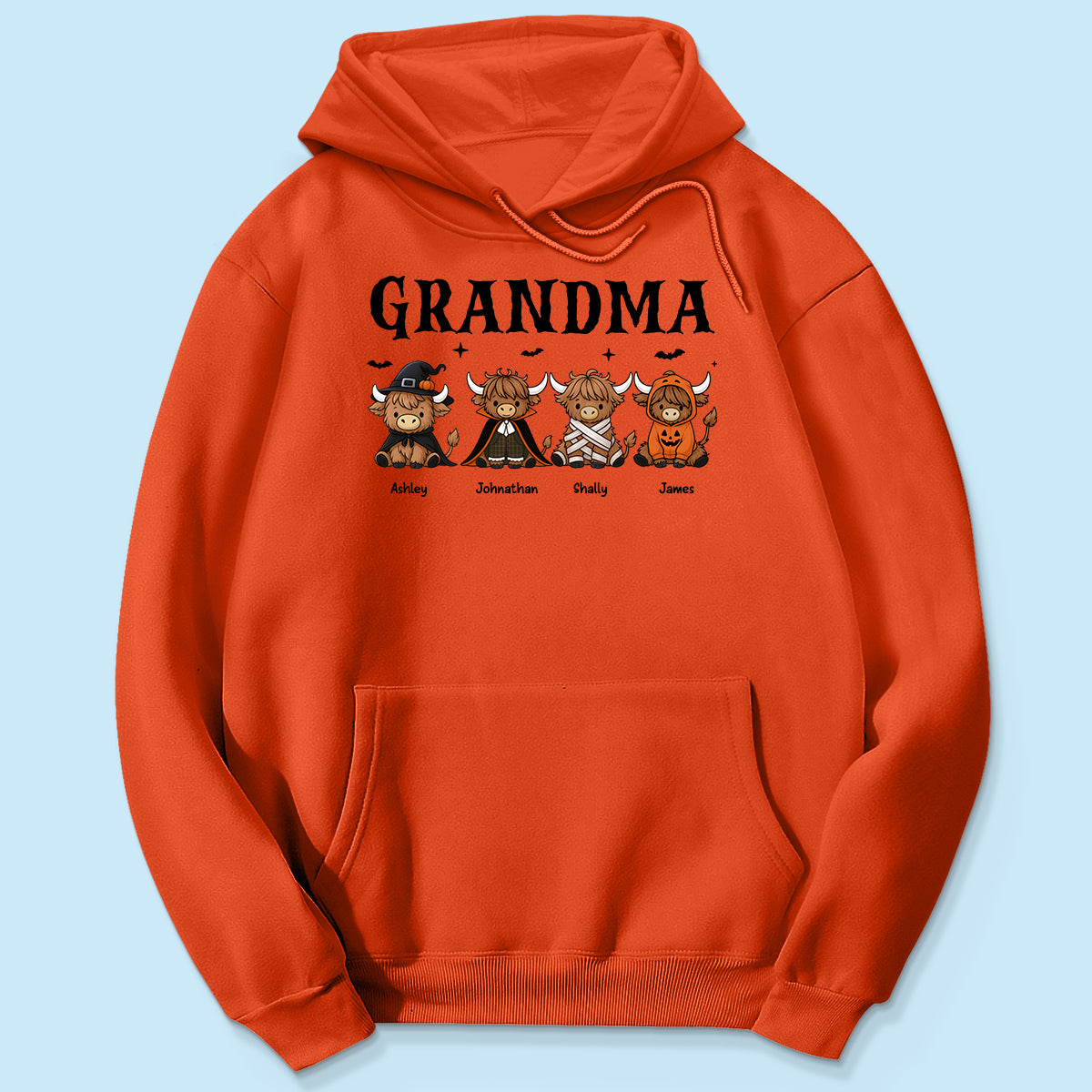Halloween Highland Cow Grandma Personalized Shirt