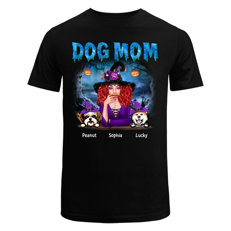 Halloween Blue Forest Night Dog Mom Personalized Shirt
