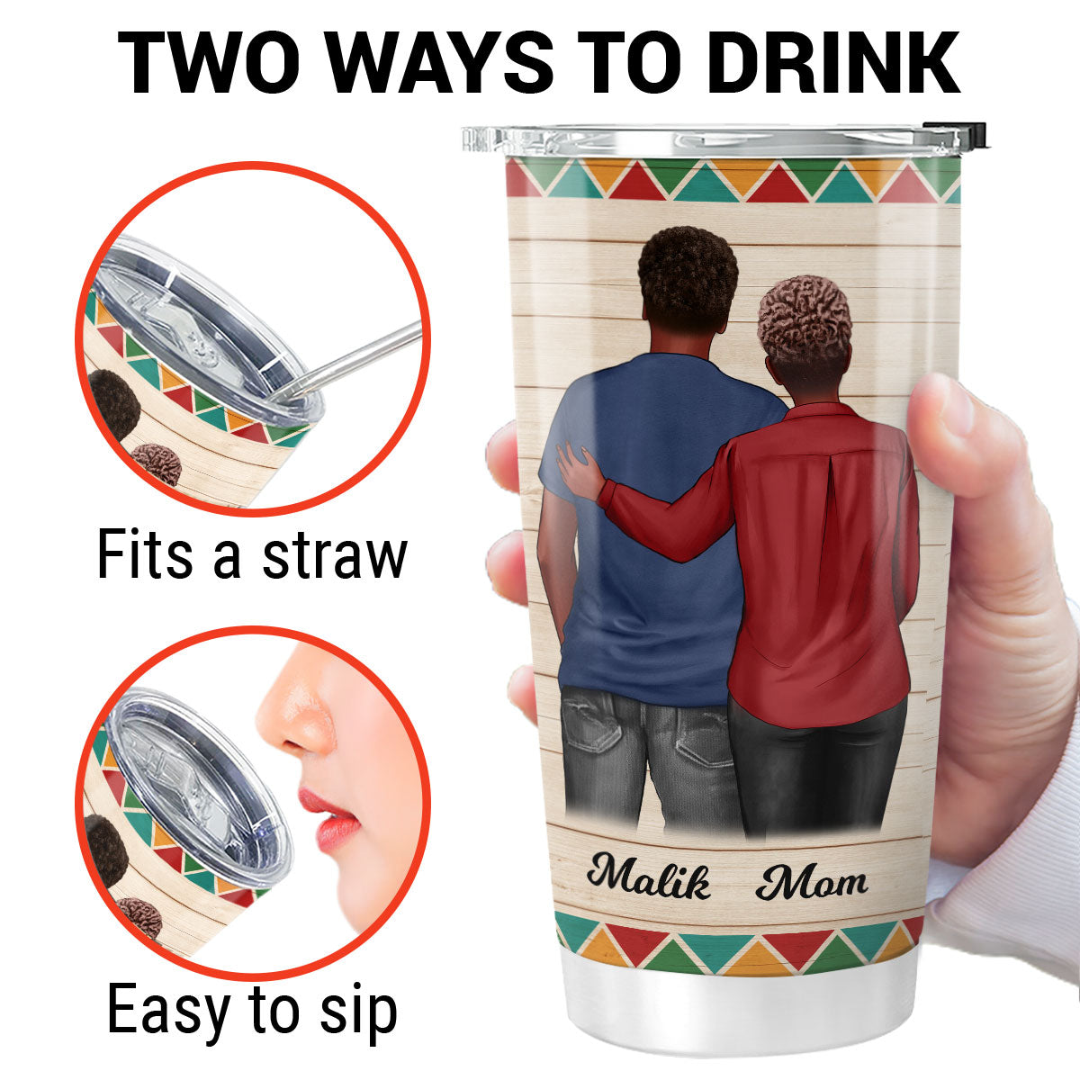 To My Son From Mom Dad Happy Father's Day Black Pride Personalized Tumbler