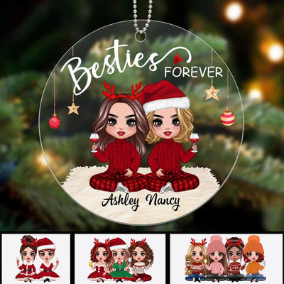 Soul Sisters Doll Besties Christmas Checkered Pants Personalized Acrylic Ornament