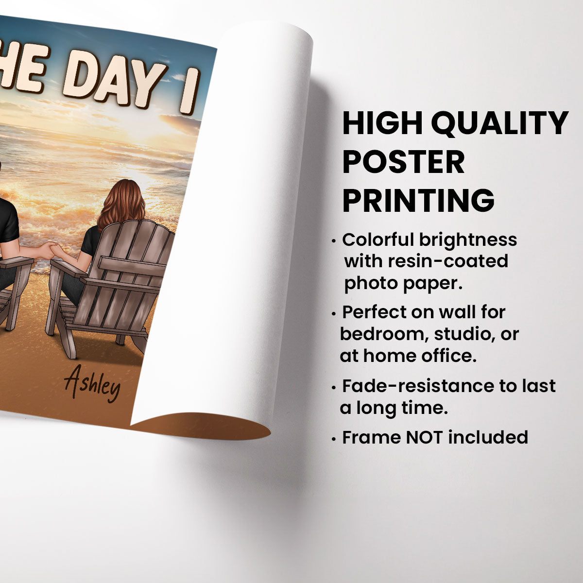 Couple Beach Landscape The Day I Met You Personalized Poster, Gift For Him, For Her